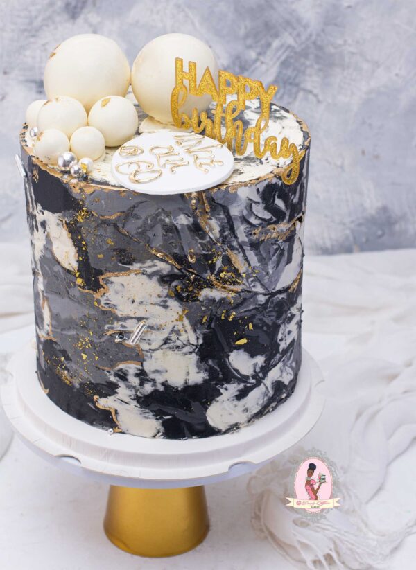 Marble Swiss meringue cake