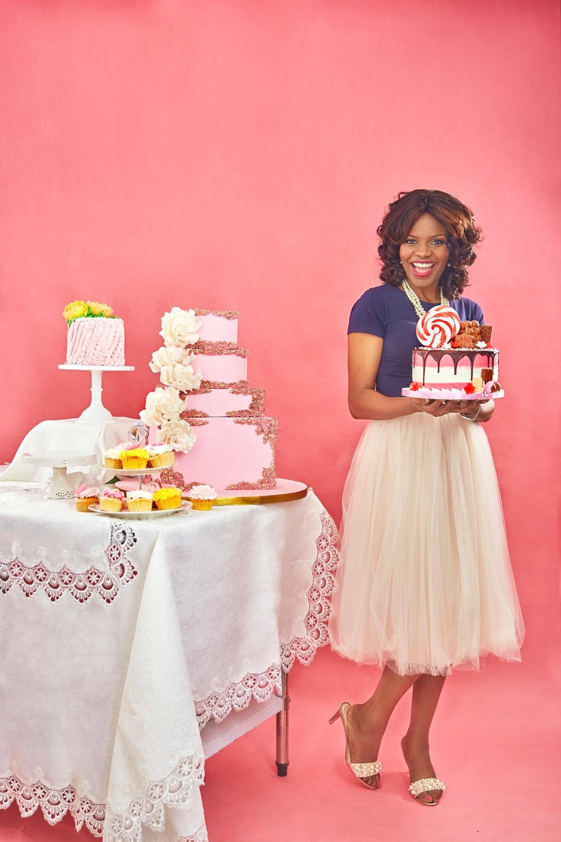 Lolade Ogunjimi, founder of Dainty Affairs, with her cakes