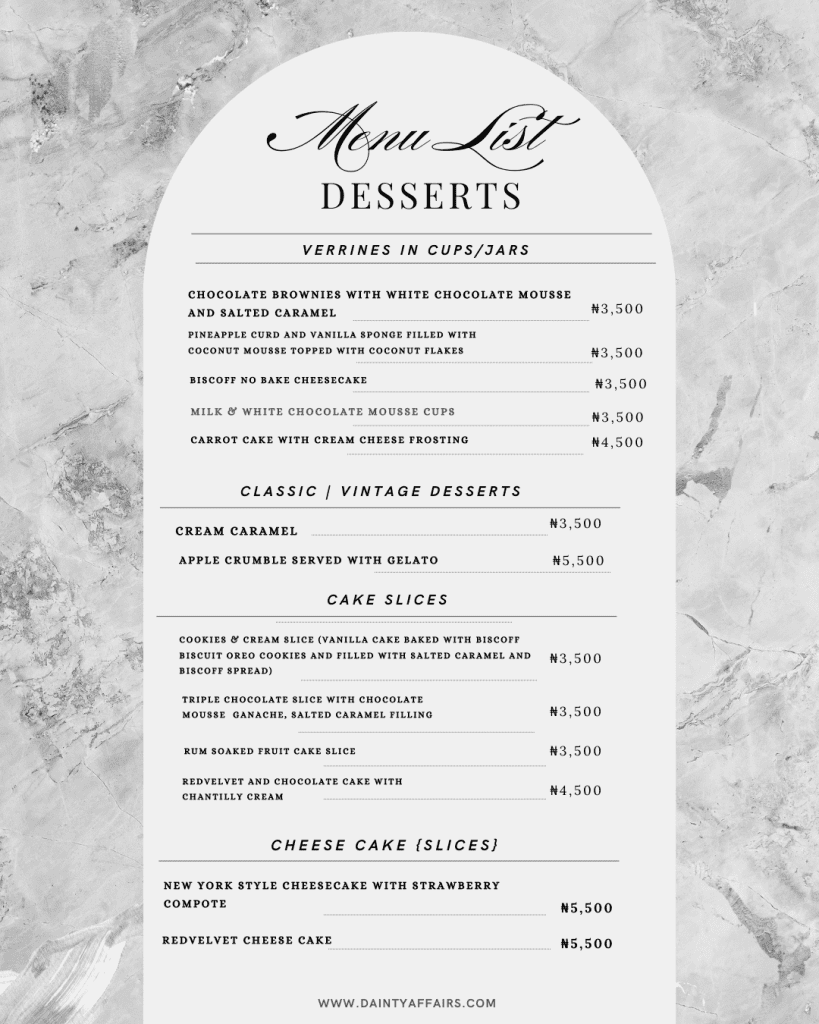 Dessert Catering
