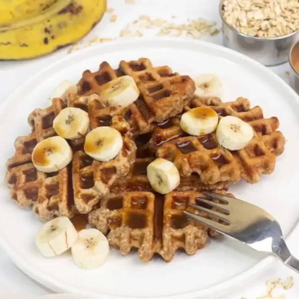 Crisp Banana Oat Waffles