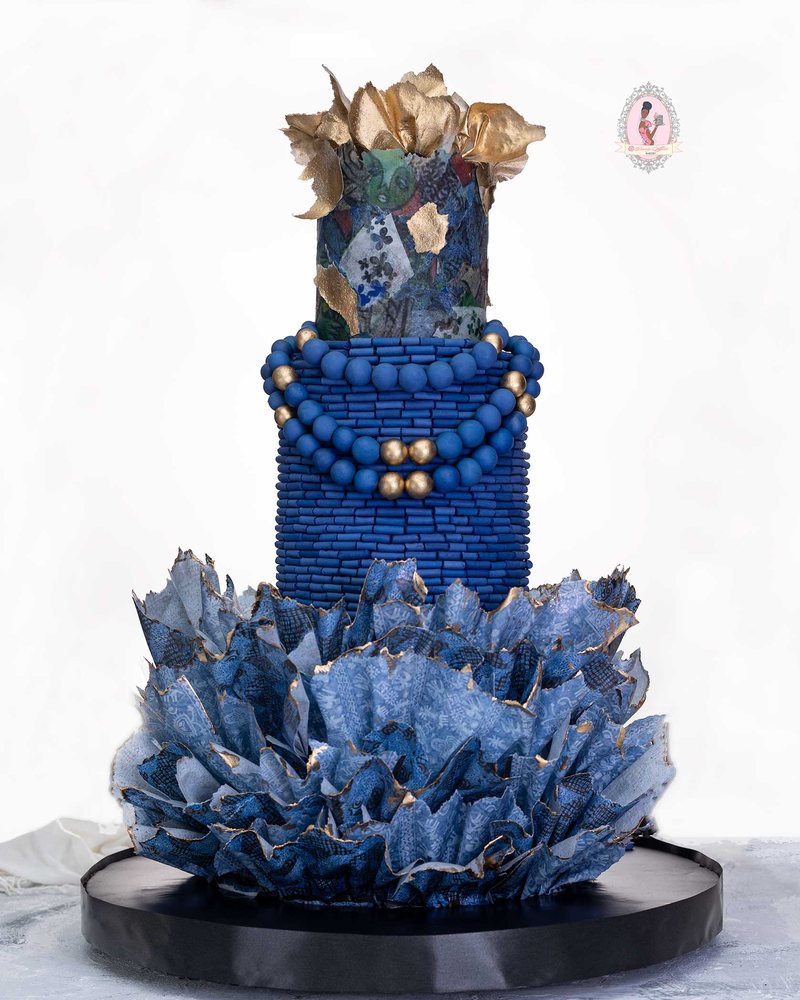 Royal blue couture cake