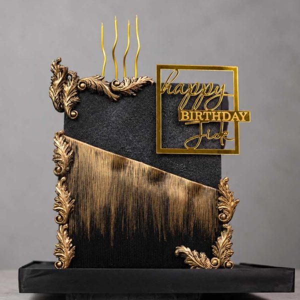 Luxury Black & Gold Birthday Cake