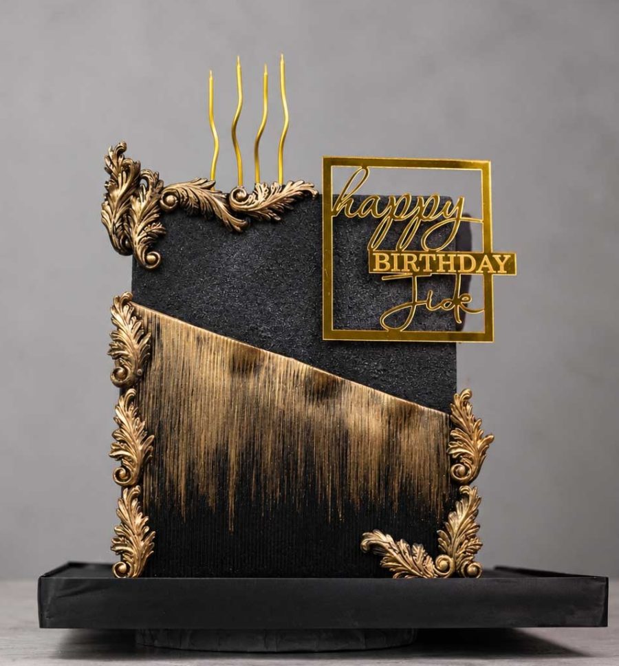 Luxury Black & Gold Birthday Cake